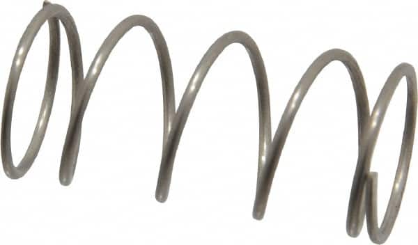 Value Collection - 0.48" OD, 0.035" Wire, 1" Free Length, Compression Spring - 5.19 Lb Spring Rating, Stainless Steel - Americas Industrial Supply