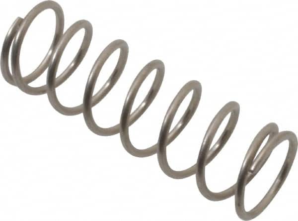 Value Collection - 0.48" OD, 0.047" Wire, 1-1/2" Free Length, Compression Spring - 9.08 Lb Spring Rating, Stainless Steel - Americas Industrial Supply