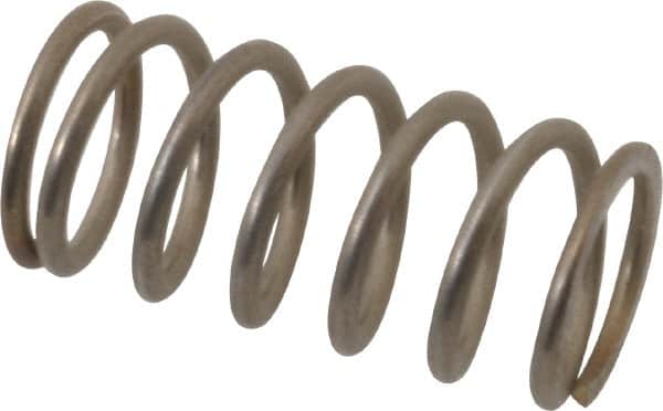 Value Collection - 0.48" OD, 0.054" Wire, 1" Free Length, Compression Spring - 23.42 Lb Spring Rating, Stainless Steel - Americas Industrial Supply