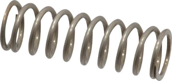 Value Collection - 0.48" OD, 0.054" Wire, 1-1/2" Free Length, Compression Spring - 15 Lb Spring Rating, Stainless Steel - Americas Industrial Supply