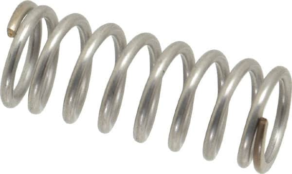 Value Collection - 0.6" OD, 0.072" Wire, 1-1/2" Free Length, Compression Spring - 29.9 Lb Spring Rating, Stainless Steel - Americas Industrial Supply