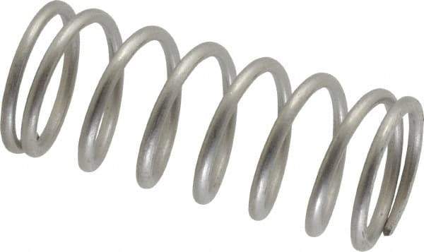 Value Collection - 0.85" OD, 0.08" Wire, 2" Free Length, Compression Spring - 17.58 Lb Spring Rating, Stainless Steel - Americas Industrial Supply