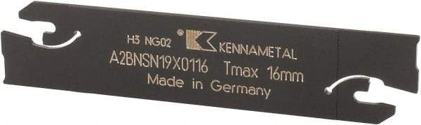 Kennametal - 3/4" Blade Height, 0.0709" Blade Width, 3.3858" OAL, Neutral Cut, Double End Indexable Cut-Off Blade - 16mm Max Depth of Cut, A2BNSN Blade, A2 Cut-Off Series - Americas Industrial Supply