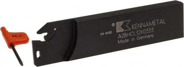 Kennametal - 1.2598" Blade Height, 0.315" Blade Width, 4.9213" OAL, Left Hand Cut, Single End Indexable Cut-Off Blade - 33mm Max Depth of Cut, A2BNC Blade, A2 Cut-Off Series - Americas Industrial Supply