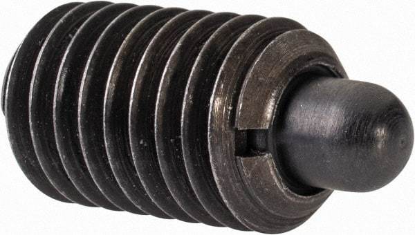 Gibraltar - M12 x 1.75, 20.5mm Thread Length, 6.5mm Plunger Projection, Steel Threaded Spring Plunger - 6.3mm Max Plunger Diam, 1.13 Kg Init End Force, 6.8 Kg Final End Force - Americas Industrial Supply