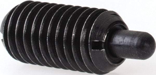 Gibraltar - M8 x 1.25, 16mm Thread Length, 5mm Plunger Projection, Steel Threaded Spring Plunger - 3.43mm Max Plunger Diam, 0.23 Kg Init End Force, 2.04 Kg Final End Force - Americas Industrial Supply