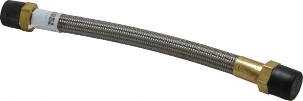 Made in USA - 12" OAL, 5/8" ID, 1,200 Max psi, Flexible Metal Hose Assembly - Americas Industrial Supply