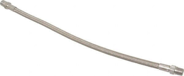 Made in USA - 12" OAL, 3/16" ID, 3,000 Max psi, Flexible Metal Hose Assembly - Americas Industrial Supply