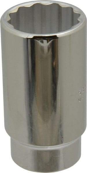 Proto - 1-3/8", 1/2" Drive, Deep Hand Socket - 12 Points, 3-1/2" OAL, Chrome Finish - Americas Industrial Supply