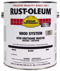 Rust-Oleum - 1 Gal Gloss Black Urethane Mastic - 162 to 274 Sq Ft/Gal Coverage, <340 g/L VOC Content, Direct to Metal - Americas Industrial Supply