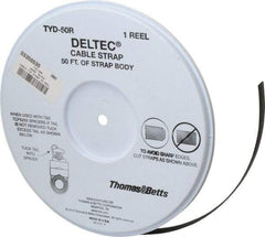 Thomas & Betts - 50' Long Black Nylon Hook & Loop Strap - 250 Lb Tensile Strength - Americas Industrial Supply