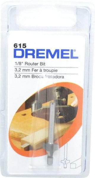 Dremel - 1/8" Diam, 1.2" Overall Length, High Speed Steel, Round-Over, Edge Profile Router Bit - 1/8" Shank Diam x 0.4" Shank Length, Uncoated - Americas Industrial Supply