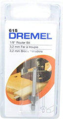 Dremel - 1/8" Diam, 1.2" Overall Length, High Speed Steel, Round-Over, Edge Profile Router Bit - 1/8" Shank Diam x 0.4" Shank Length, Uncoated - Americas Industrial Supply