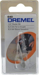 Dremel - 1/4" Diam, 1.2" Overall Length, High Speed Steel, V-Groove, Edge Profile Router Bit - 1/8" Shank Diam x 0.4" Shank Length, Uncoated - Americas Industrial Supply