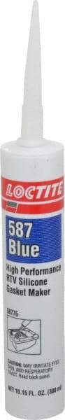 Loctite - 300 mL Cartridge Blue RTV Silicone Joint Sealant - 30 min Tack Free Dry Time, 24 hr Full Cure Time, Series 587 - Americas Industrial Supply