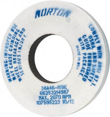 Norton - 12" Diam x 5" Hole x 1-1/2" Thick, I Hardness, 46 Grit Surface Grinding Wheel - Aluminum Oxide, Type 1, Coarse Grade, 2,070 Max RPM, Vitrified Bond, No Recess - Americas Industrial Supply