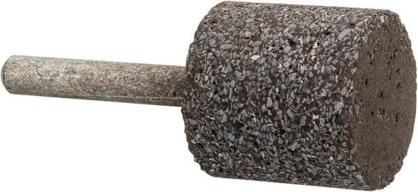 Norton - 1" Head Diam x 1" Thickness, W220, Cylinder End, Zirconia Alumina Mounted Point - Very Coarse Grade, 24 Grit, 30,370 RPM - Americas Industrial Supply