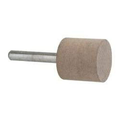 Norton - 1" Head Diam x 1" Thickness, W220, Cylinder End, Aluminum Oxide Mounted Point - Medium Grade, 80 Grit, 30,370 RPM - Americas Industrial Supply