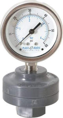 Plast-O-Matic - 60 Max psi, 2 Inch Dial Diameter, PVC Pressure Gauge Guard and Isolator - 3% Accuracy - Americas Industrial Supply