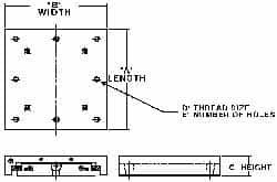 Parker - 423 Lb. Capacity, 1/4-20 Mount Hole, 4" Travel, Crossed Roller Slide Table - Single Axis, 6 Mounting Holes, 6" Long x 6" Wide x 2" High - Americas Industrial Supply