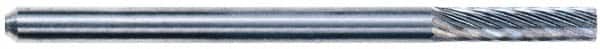 M.A. Ford - 1/8" Cut Diam, 1/8" Shank Diam, Cone Head Double Cut Burr - Carbide, Radius End, 1/2" LOC, 3" OAL - Americas Industrial Supply