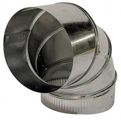 Made in USA - 8" ID Galvanized Duct Round Adjustable Elbow - 26 Gage, 12 Piece - Americas Industrial Supply