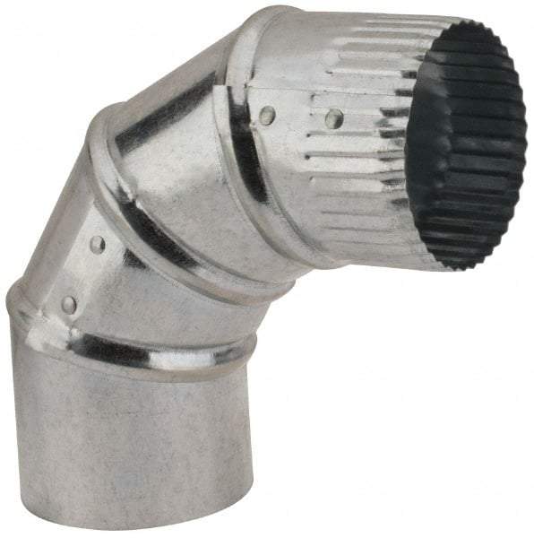 Made in USA - 3" ID Galvanized Duct Round Adjustable Elbow - Standard Gage, 30 Piece - Americas Industrial Supply