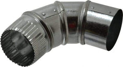 Made in USA - 3" ID Galvanized Duct Round Adjustable Elbow - 26 Gage, 30 Piece - Americas Industrial Supply