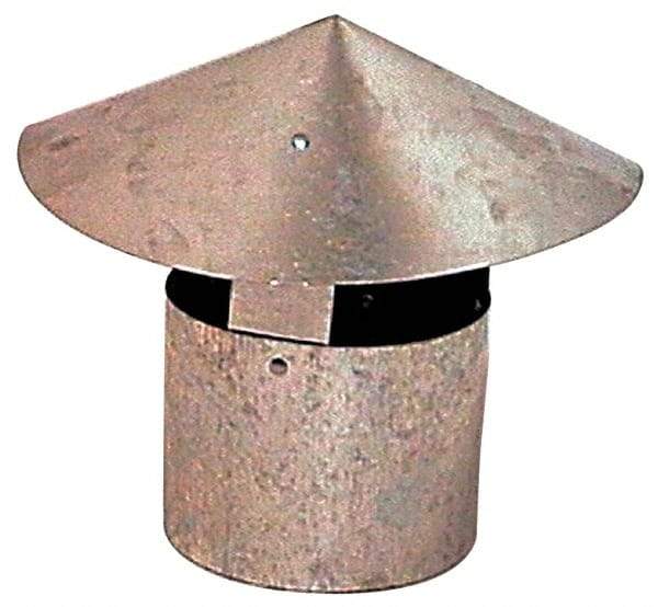 Made in USA - 5" ID Galvanized Duct Rain Cap - 28 Gage, 20 Piece - Americas Industrial Supply