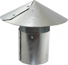 Made in USA - 3" ID Galvanized Duct Rain Cap - 28 Gage, 24 Piece - Americas Industrial Supply