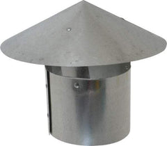 Made in USA - 4" ID Galvanized Duct Rain Cap - 28 Gage, 18 Piece - Americas Industrial Supply