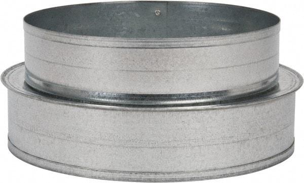 Made in USA - 8" ID Galvanized Duct Shortway Reducer without Crimp - Standard Gage, 24 Piece - Americas Industrial Supply