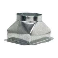 Made in USA - 8" ID Galvanized Duct Top Ceiling Box - 10" Long x 10" Wide x 7-3/4" High, Standard Gage, 12 Piece - Americas Industrial Supply