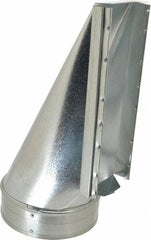 Made in USA - 6" ID Galvanized Duct End Stack Boot - 3-1/4" Long x 10" Wide, Standard Gage, 25 Piece - Americas Industrial Supply