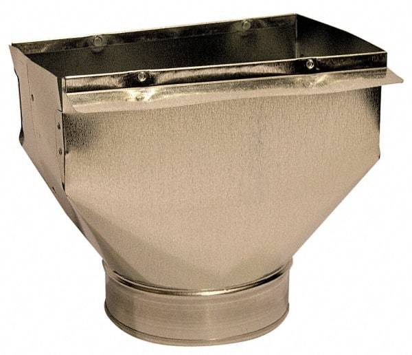 Made in USA - 6" ID Galvanized Duct Register Pan - 10" Long x 6" Wide, Standard Gage, 25 Piece - Americas Industrial Supply