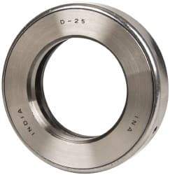 INA Bearing - 2" Inside x 3-11/32" Outside Diam, 13/16" Thick, Steel Ball Thrust Bearing - 29,000 Lbs. Static Capacity, 10,800 Max Pressure x Velocity - Americas Industrial Supply