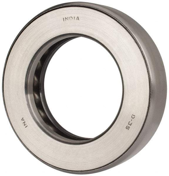 INA Bearing - 2-5/8" Inside x 4.344" Outside Diam, 1" Thick, Steel Ball Thrust Bearing - 49,000 Lbs. Static Capacity, 18,100 Max Pressure x Velocity - Americas Industrial Supply