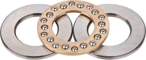 INA Bearing - 1-1/2" Inside x 2-19/32" Outside Diam, 5/8" Thick, Steel Ball Thrust Bearing - 1,340 Lbs. Static Capacity, 1,690 Max Pressure x Velocity - Americas Industrial Supply
