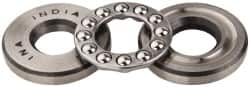 INA Bearing - 1/2" Inside x 1-7/32" Outside Diam, 9/16" Thick, Steel Ball Thrust Bearing - 3,750 Lbs. Static Capacity, 2,330 Max Pressure x Velocity - Americas Industrial Supply