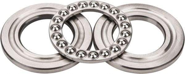 INA Bearing - 1-3/4" Inside x 3-3/32" Outside Diam, 13/16" Thick, Steel Ball Thrust Bearing - 14,000 Lbs. Static Capacity, 6,100 Max Pressure x Velocity - Americas Industrial Supply