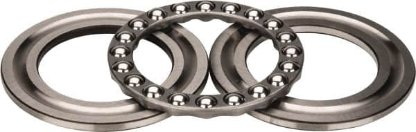 INA Bearing - 3" Inside x 4-23/32" Outside Diam, 1" Thick, Steel Ball Thrust Bearing - 44,500 Lbs. Static Capacity, 16,600 Max Pressure x Velocity - Americas Industrial Supply