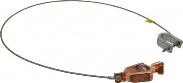 Hubbell Workplace - 19 AWG, 3 Ft., Alligator Clip, C-Clamp, Grounding Cable with Clamps - Noninsulated, Federal Specification A-A-59466-010 - Americas Industrial Supply