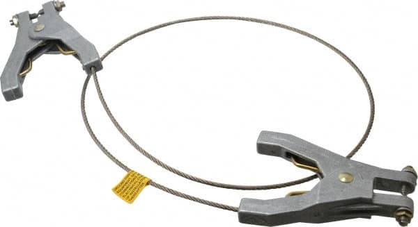 Hubbell Workplace - 19 AWG, 3 Ft., Hand Clamp, Grounding Cable with Clamps - Noninsulated, Includes 2 Hand Clamps - Americas Industrial Supply