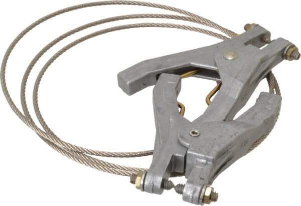 Hubbell Workplace - 19 AWG, 5 Ft., Hand Clamp, Grounding Cable with Clamps - Noninsulated, Includes 2 Hand Clamps - Americas Industrial Supply