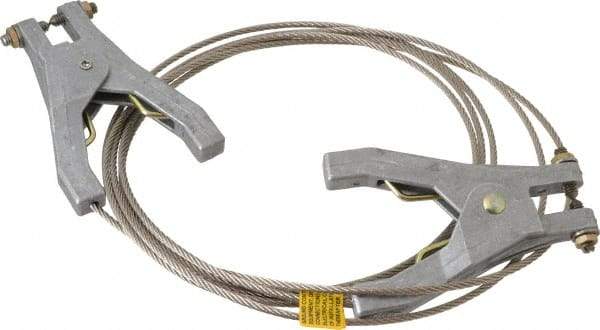 Hubbell Workplace - 19 AWG, 10 Ft., Hand Clamp, Grounding Cable with Clamps - Noninsulated, Includes 2 Hand Clamps - Americas Industrial Supply