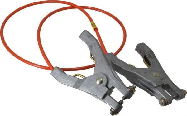 Hubbell Workplace - 19 AWG, 3 Ft., Hand Clamp, Grounding Cable with Clamps - Orange, Includes 2 Hand Clamps - Americas Industrial Supply