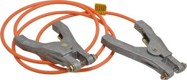 Hubbell Workplace - 19 AWG, 5 Ft., Hand Clamp, Grounding Cable with Clamps - Orange, Includes 2 Hand Clamps - Americas Industrial Supply