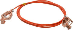 Hubbell Workplace - 19 AWG, 10 Ft., Alligator Clip, Grounding Cable with Clamps - Orange, Includes 2 Alligator Clips, Federal Specification A-A-59466-010 - Americas Industrial Supply