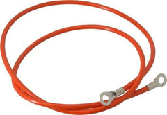 Hubbell Workplace - 19 AWG, 3 Ft., Terminal, Grounding Cable with Clamps - Orange, Includes (2) 1/4 Inch Terminals - Americas Industrial Supply