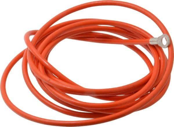 Hubbell Workplace - 19 AWG, 10 Ft., Terminal, Grounding Cable with Clamps - Orange, Includes (2) 1/4 Inch Terminals - Americas Industrial Supply